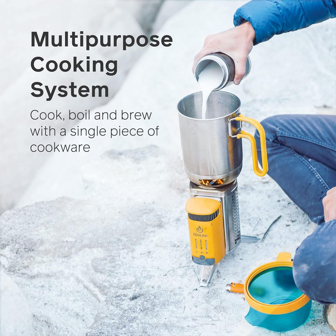 BioLite, CampStove KettlePot & Kaffee Set, Edelstahl Kochgeschirr Zubehör für Camping & Outdoor