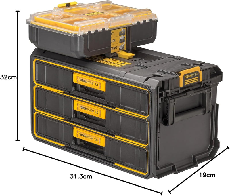 Dewalt ToughSystem 2.0 DWST08330-1 (Modul mit 3 flachen Schubfächern aus schlagfestem Kunststoff, ku