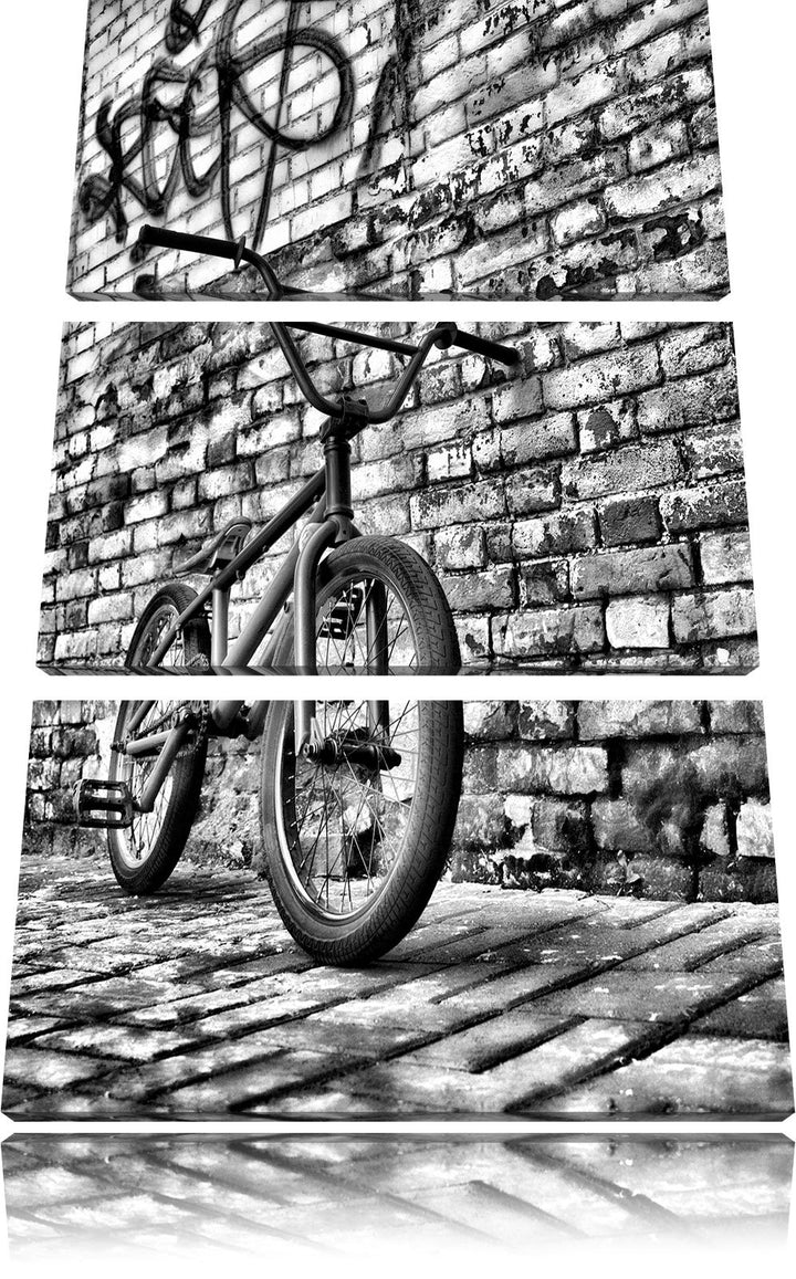 Pixxprint Graffiti BMX Streetart 3Teiler 120x80 cm Leinwandbild Wandbild Kunstdruck