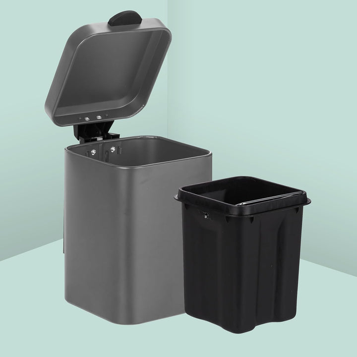 Relaxdays Kosmetikeimer Wandmontage, 3 l, Absenkautomatik, entnehmbarer Inneneimer, Bad Mülleimer, E