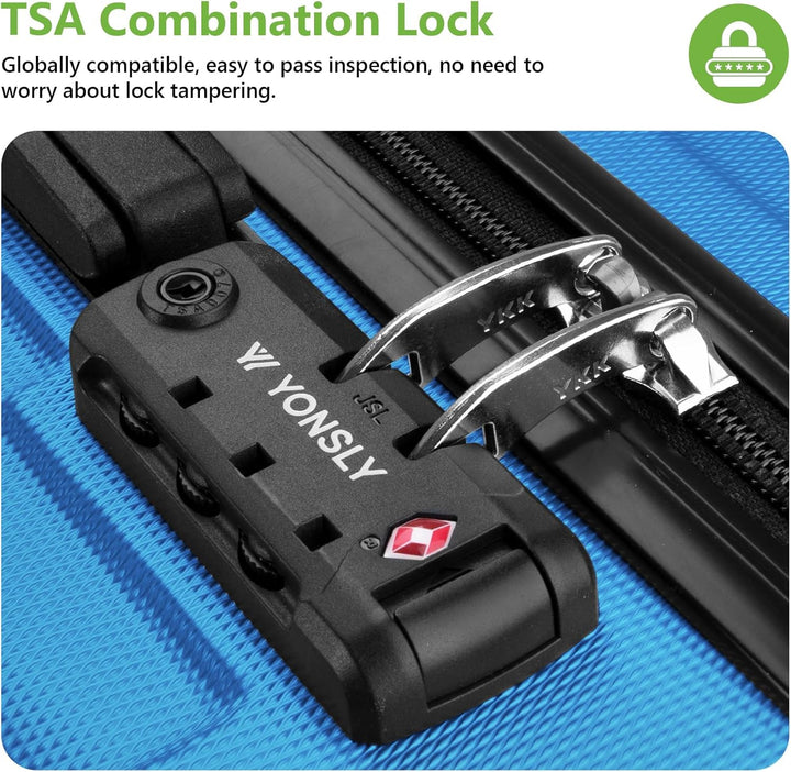 Suitcase Set, TSA-Schloss YKK-Reissverschluss Reisekoffer, Hartschalenkoffer, Gepäck Trolley, 4 Roll