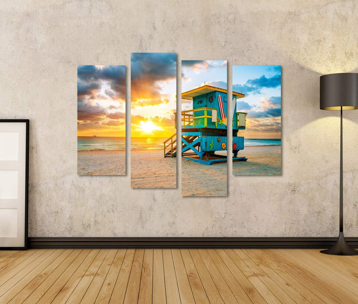 islandburner Bild auf Leinwand Miami South Beach Sunrise Florida Usa Bilder Wandbilder Poster Leinwa