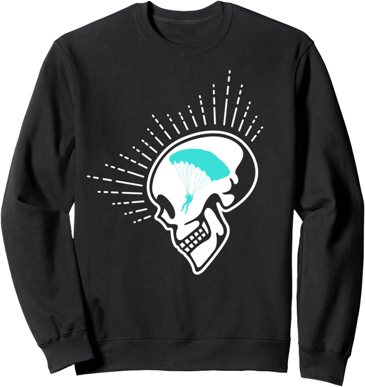 Fallschirm Totenkopf Fallschirmspringer Tandemsprung Skydive Sweatshirt