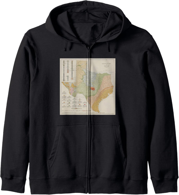 Vintage Texas Geologische Karte (1919) Kapuzenjacke