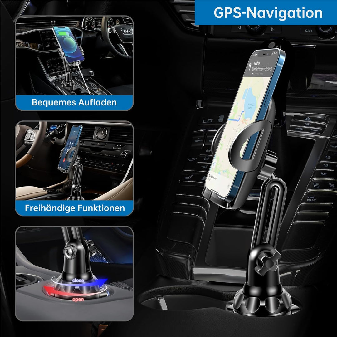Kfz-Becherhalter, Handyhalterung, verstellbar, Getränkehalter für Smartphones