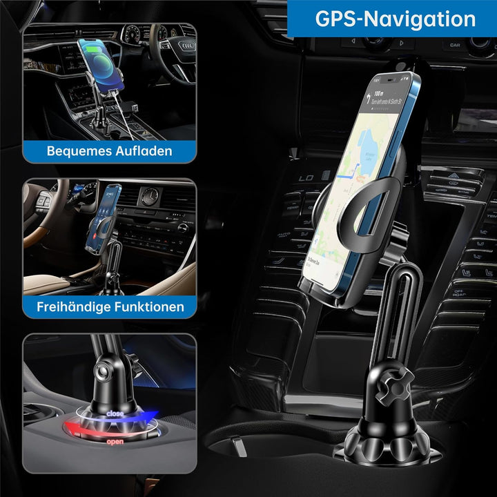 Kfz-Becherhalter, Handyhalterung, verstellbar, Getränkehalter für Smartphones