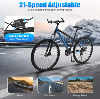BJTDLLX 26 Zoll Mountainbike Premium Jungen Fahrrad Mädchen Aluminiumlegierung MTB Fahrräder 21 Gang