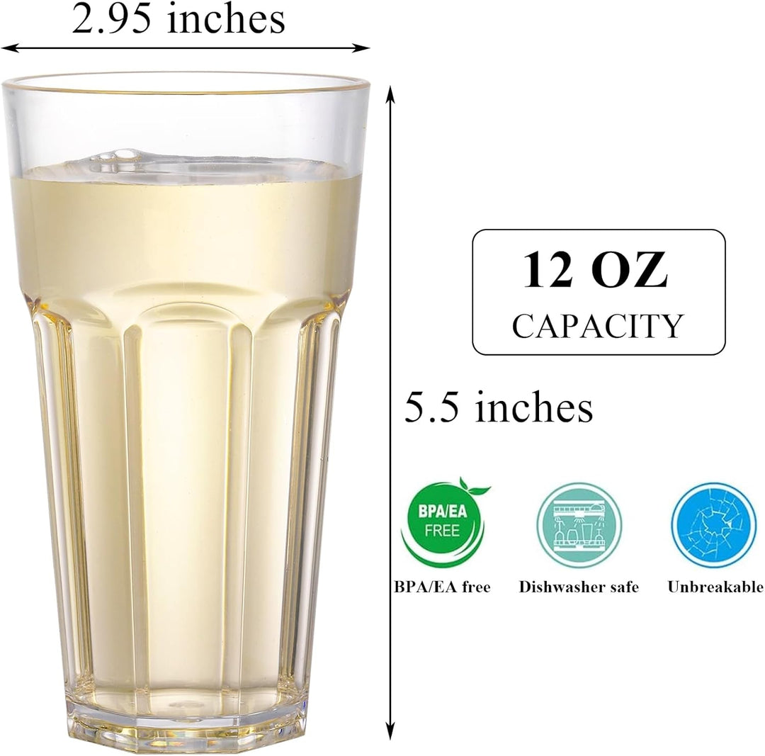 Tebery 6 Stück 400ml Acryl Kunststoff Tumbler Tassen, 14oz Trinkgläser Wassergläser, wiederverwendba