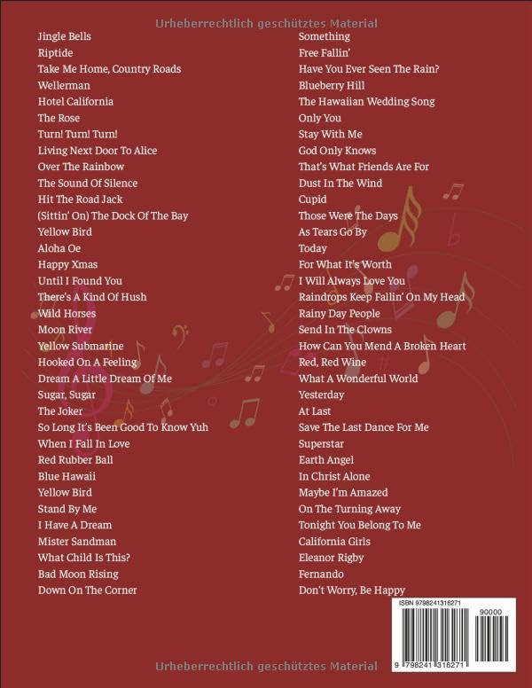 Ukulele Notenbuch: Ein Inspirierendes Ukulele-Notenbuch mit 70 Lieblingsliedern, Taschenbuch