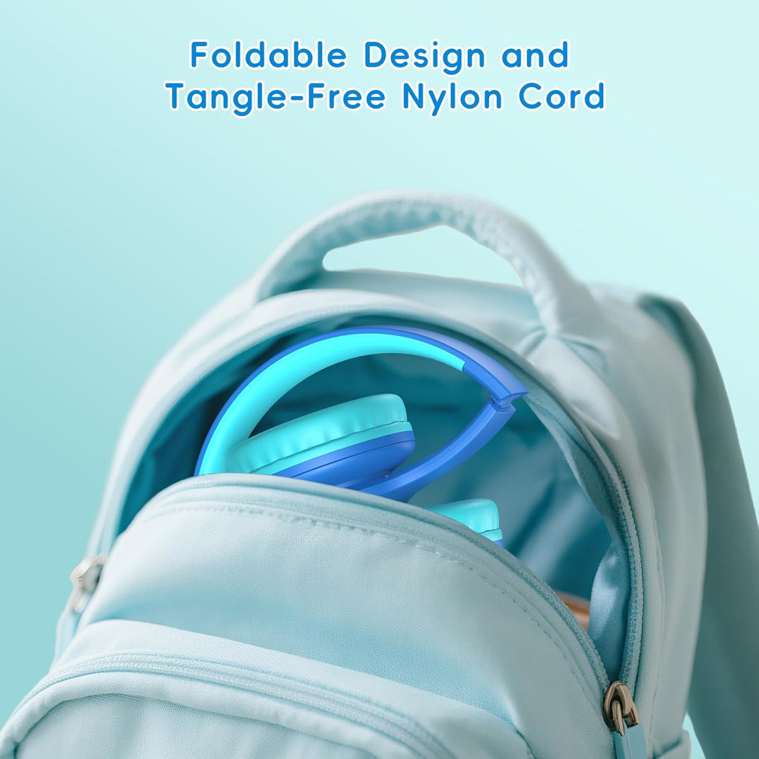 Candy Bila Bluetooth Kinder Kopfhörer Over-Ear, Kabellos mit LED-Leuchten, HD-Mikrofon, 85/94dB Laut