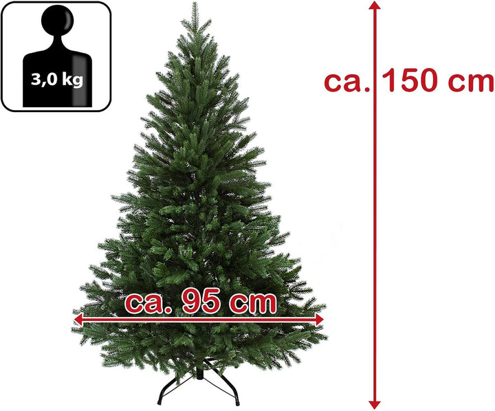 BB Sport Luxus Christbaum 150 cm Dunkelgrün künstlicher Weihnachtsbaum PE/PVC Spritzguss Mix Tannenb