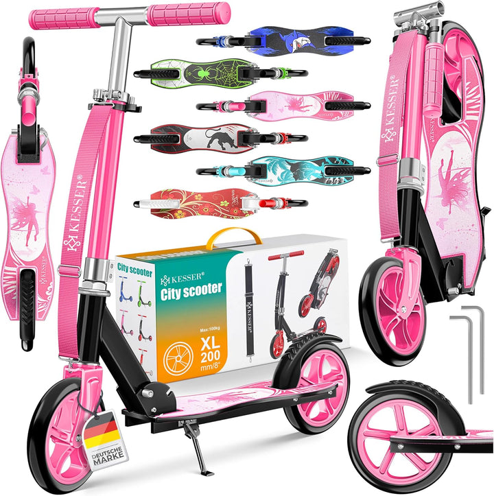 KESSER® Scooter Roller Kinderroller Cityroller Tretroller Kickroller klappbar höhenverstellbar, Kick