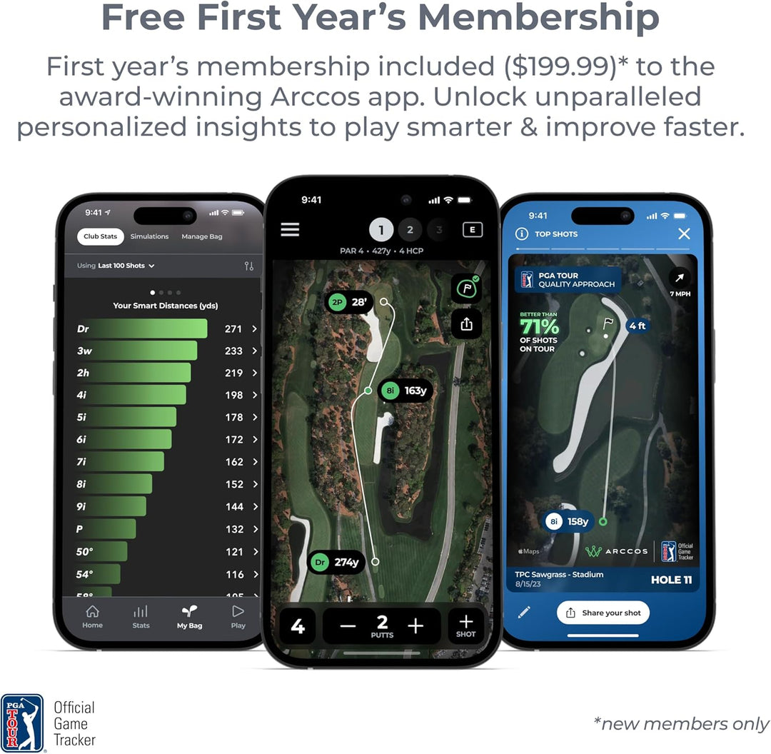 Arccos Smart Sensors: automatisches Golfspiel-Tracking-System, A.I. Powered Caddie, A.I. GPS-Entfern