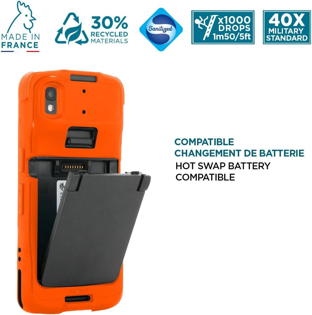 Mobilis Schutzhülle für Zebra TC22 TC27 mit Anti-Sturz-Handschlaufe & Stifthalter, Etui in Militärqu
