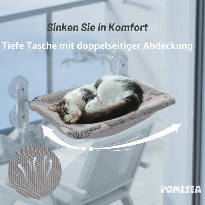 Kabelloser Katzensitz am Fenster f¨¹r gro?e Katzen, Leuchtender Katzensack am Fenster mit Haken-Desi