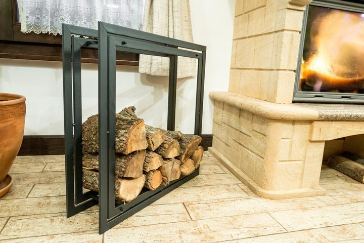 DanDiBo Kaminholzregal Square Kaminholzständer 70 cm Holzkorb Kaminholzhalter Holzregal