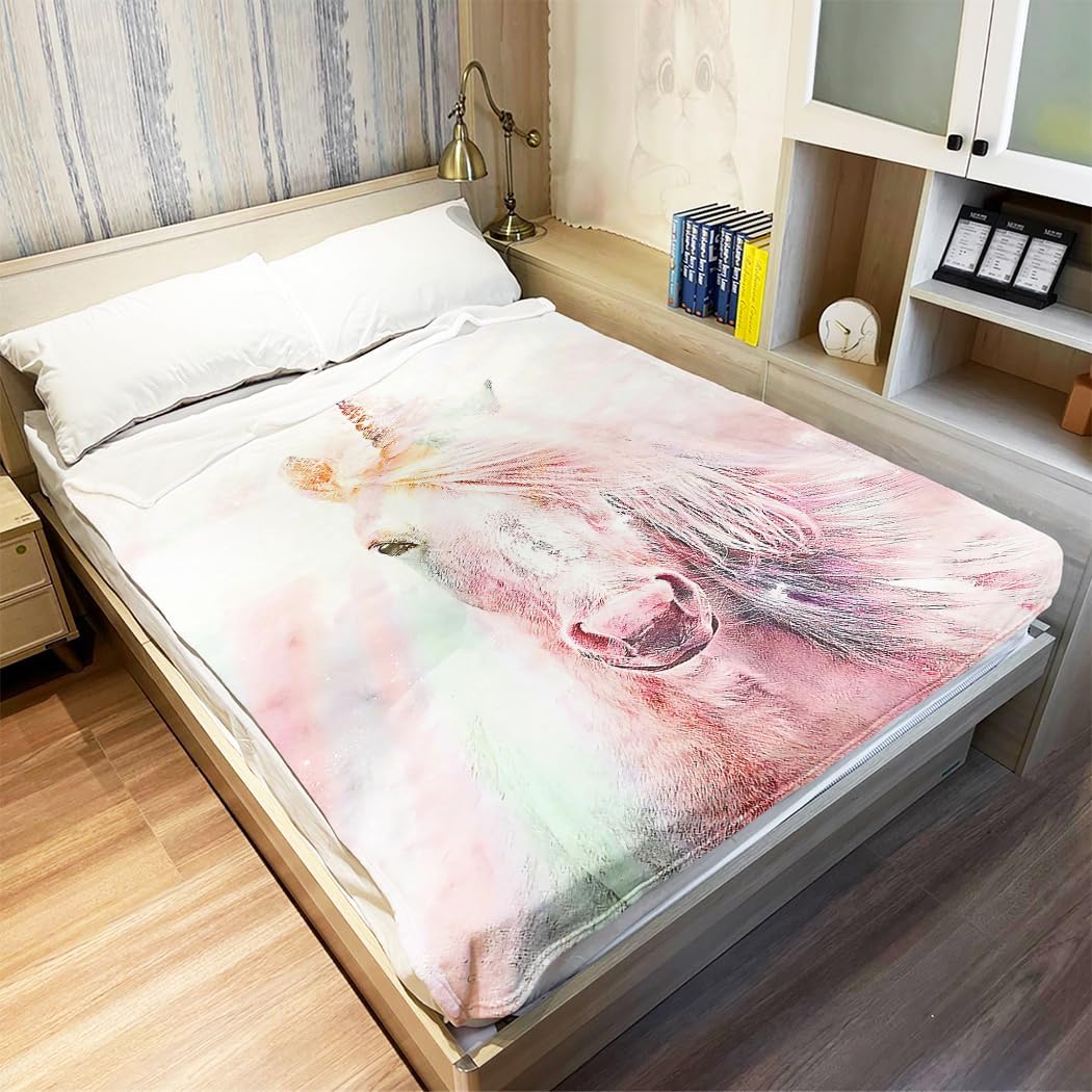 Violetpos 150 x 200 cm Flanell Decke Weich Fleecedecke Kuscheldecken SanftBettüberwurf Regenbogen Sc