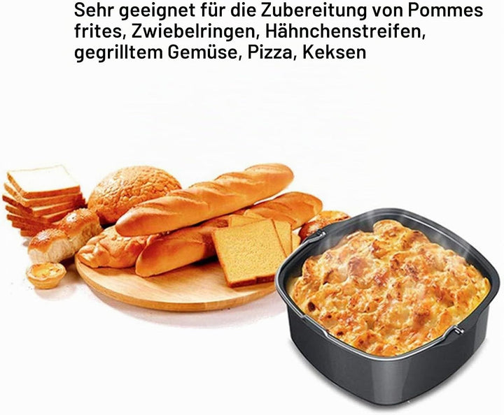 Airfryer Backform, Auflaufform für Heissluftfritteuse Fritteuse Kuchenform Kuchenfass mit Antihaftbe
