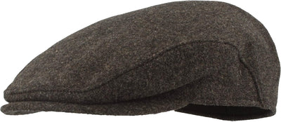 Breiter Herren Winter Schiebermütze mit Ohrenklappen Flatcap Schirmmütze 100% Wolle mit ausklappbare