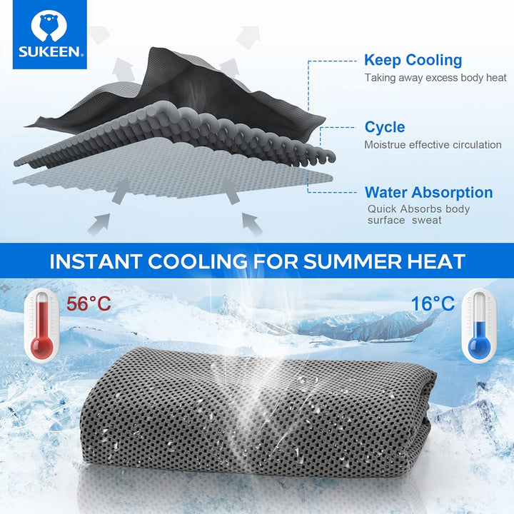 Sukeen Kühltuch Set, kühlendes Handtuch Kühltücher Hals, Handtuch kühlend, Cooling Towel, Kühltücher