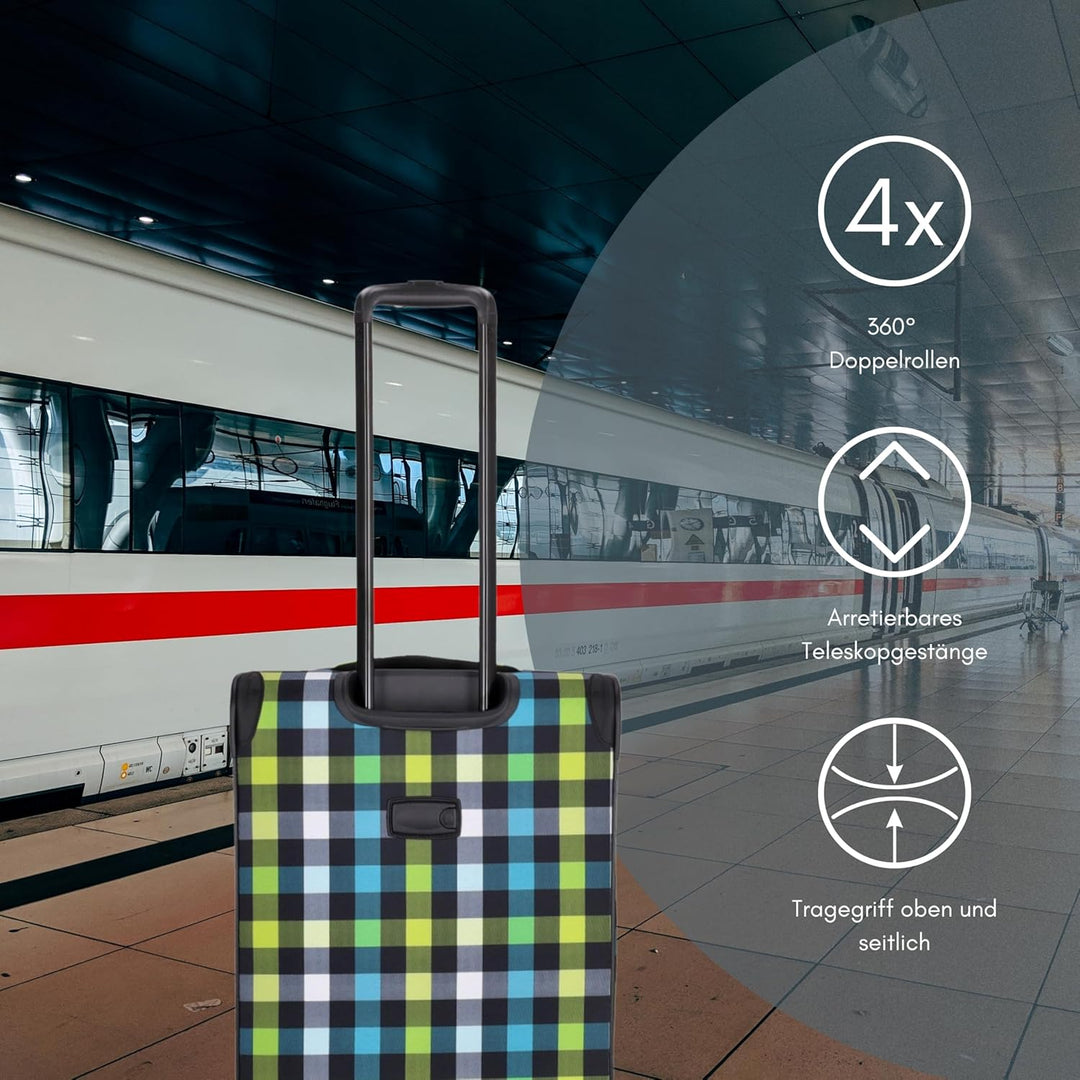 Reisetrolley SoftLITE 4w | Koffer aus strapazierfähigem Polyester | Leichter Trolley mit Vier Doppel