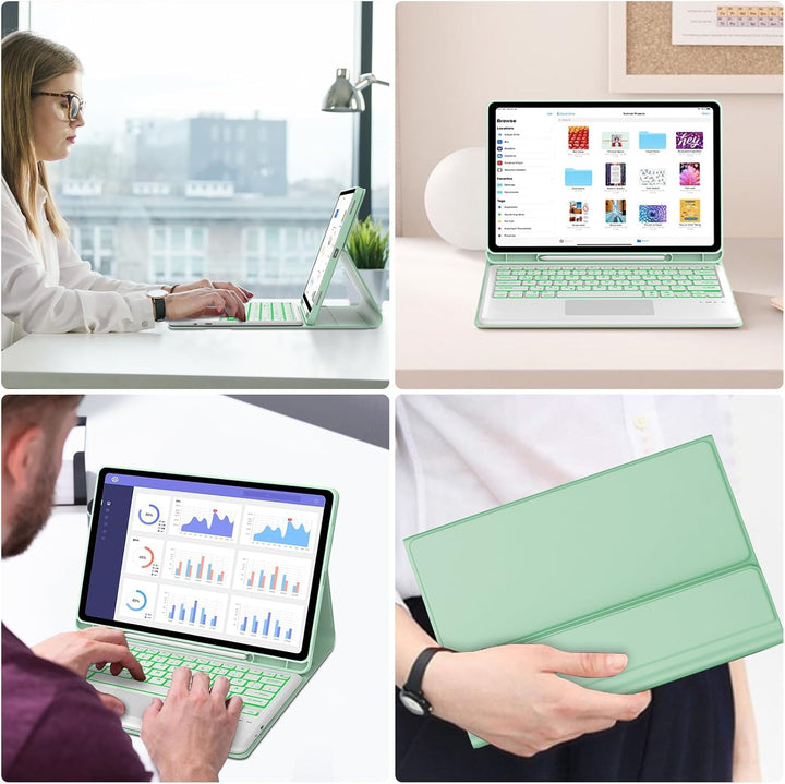 IVEOPPE Tastatur für Samsung Galaxy Tab S9FE Plus, Hülle mit Tastatur für Samsung Tab S9+ 12.4", Mag