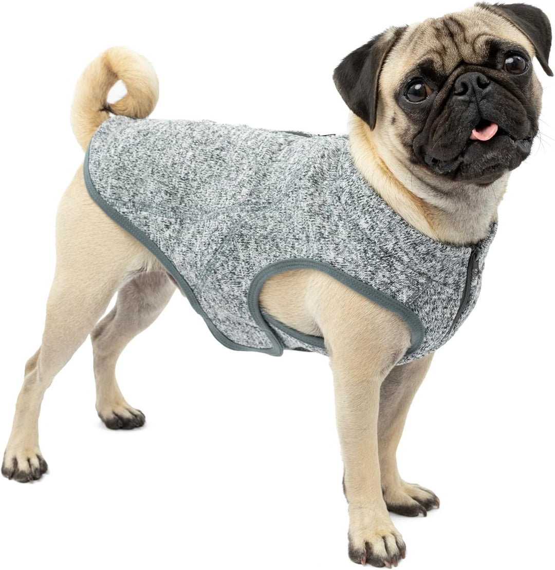 Kurgo Core Hunde-Pullover, Leichtes Fleece, Mit 2-Wege-Reissverschluss, Mit Hundegeschirr kompatibel