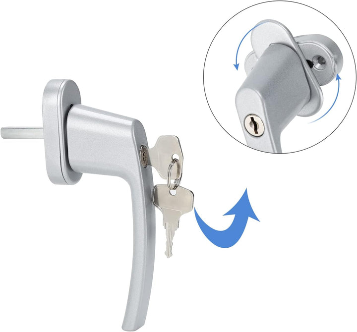 Jopassy Aluminium Fenstergriff mit Schloss in Stiftlänge 35cm Abschliessbare Fenstergriffe,Kindersic