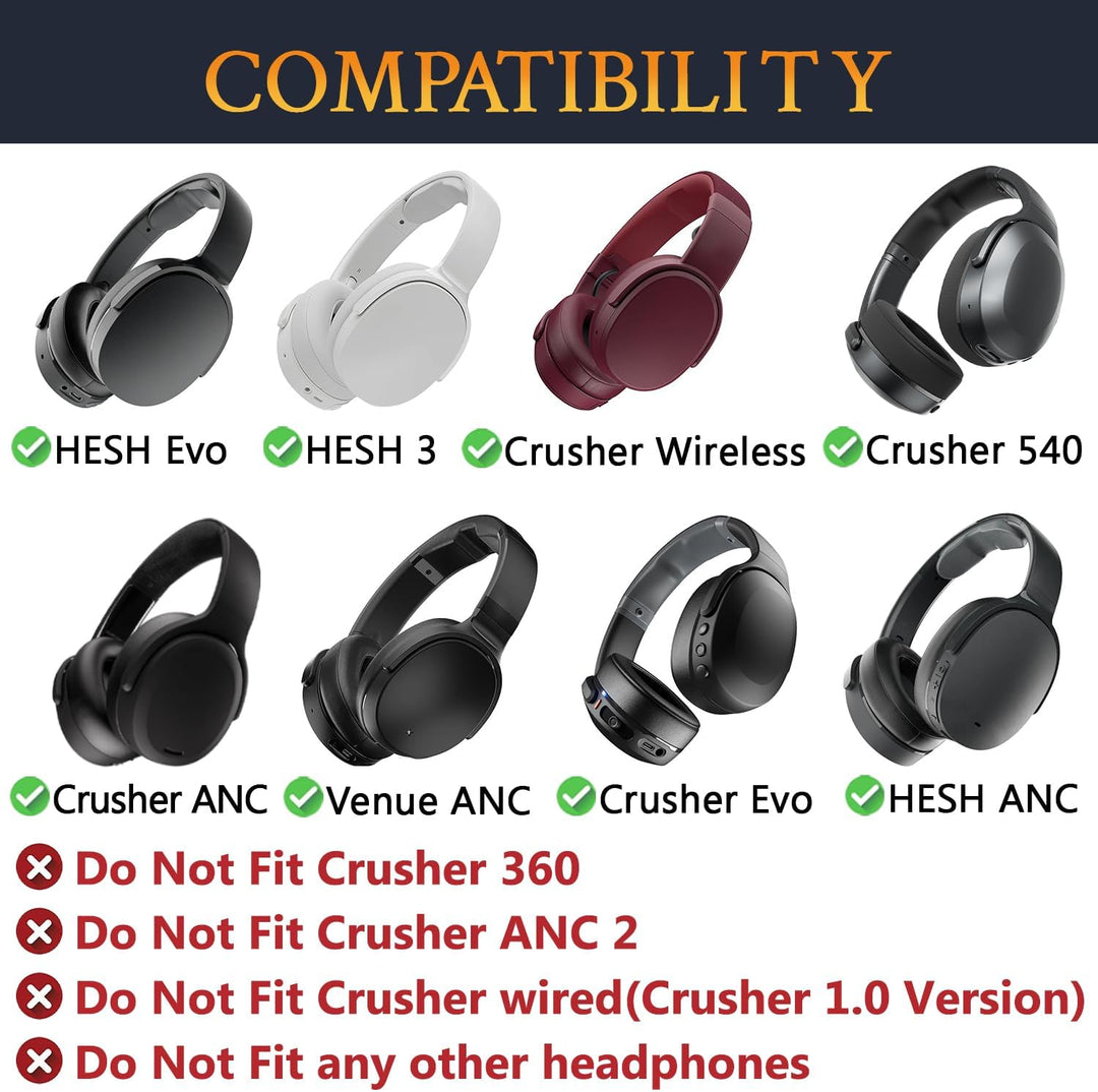 SOULWIT Kühlgel Ersatz Ersatzpolster Polster Ohrpolster für Skullcandy Hesh 3/ANC/Evo & Crusher Wire
