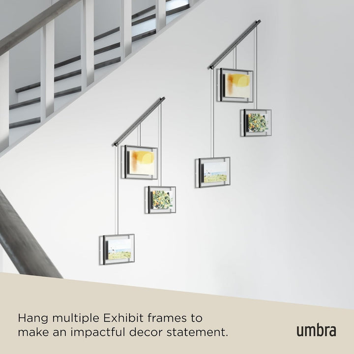 Umbra Exhibit Foto Collage Bilderrahmen – Flexibles Bilderrahmen-Set zur Horizontalen und Diagonalen