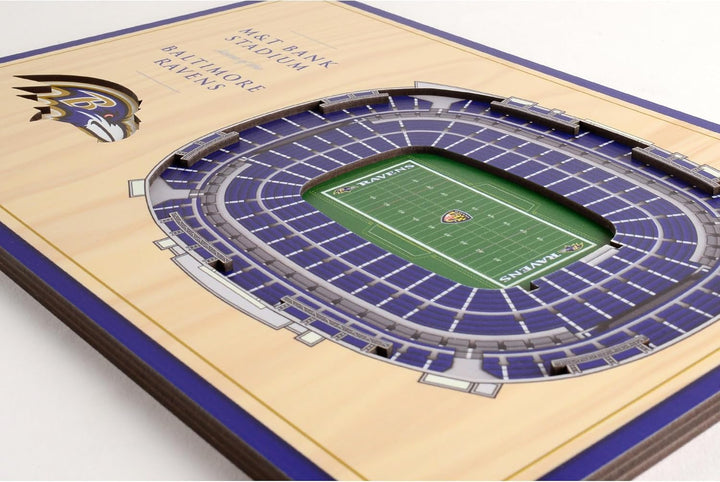 YouTheFan NFL Kansas City Chiefs 30,5 x 20,3 cm 3D Pfeilspitze Stadion View Display Baltimore Raben