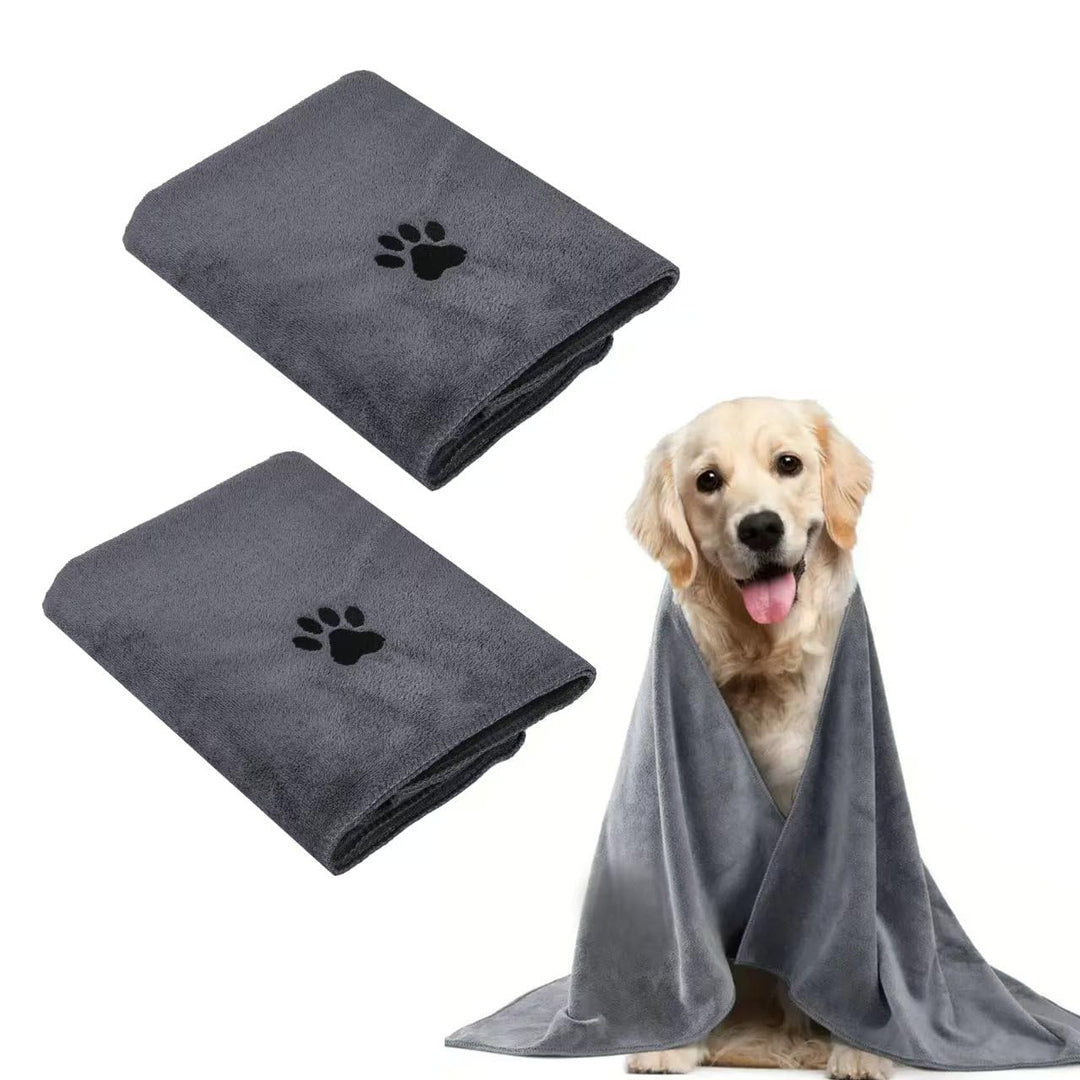 2 Stück Hunde Handtuch 140 x 70 cm, Hundehandtuch Extra Saugfähig und Weich Schnelltrocknend Mikrofa