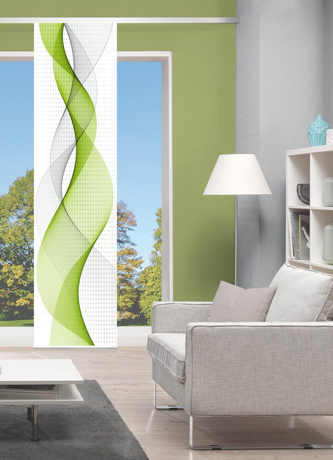 Home fashion OPALIA, Polyester, apfelgrün, 245x60 cm