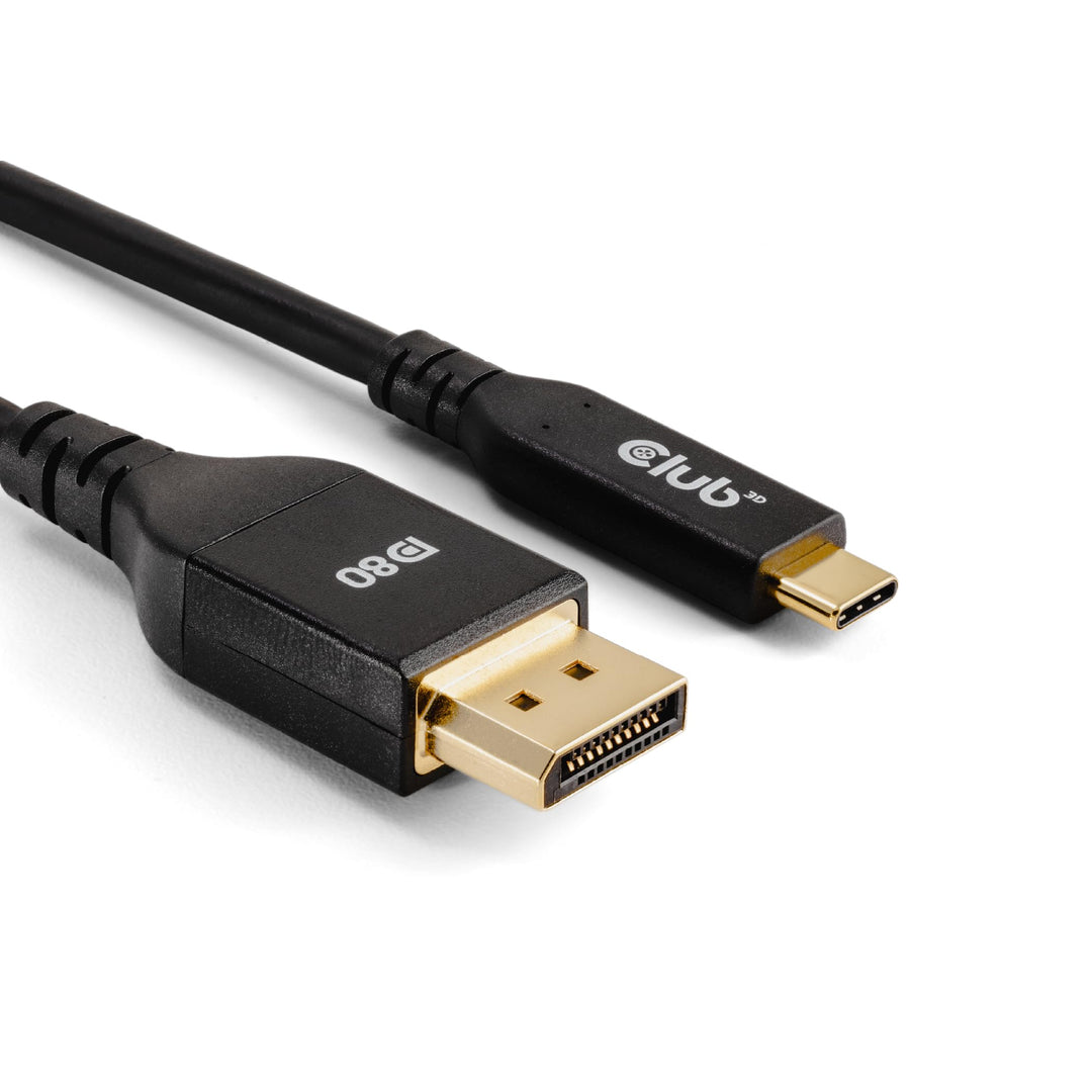 Club3D CAC-1559 USB Typ-C auf DisplayPort DP80 bidirektionales VESA zertifiziertes Kabel 1m Schwarz