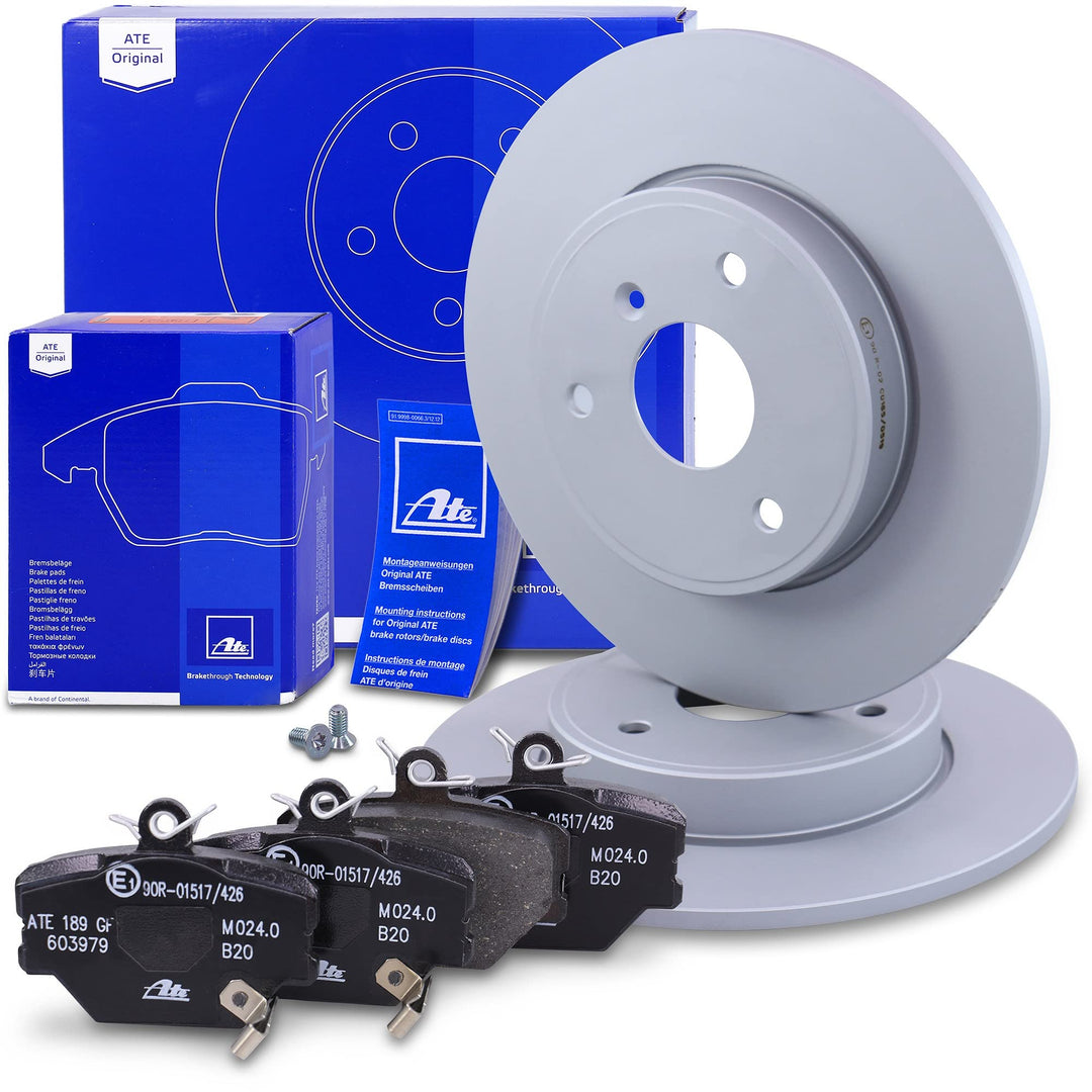 ATE Bremsenset Vorderachse inkl. Bremsscheiben vorne Ø 280 mm voll und Bremsbeläge vorne Kompatibel