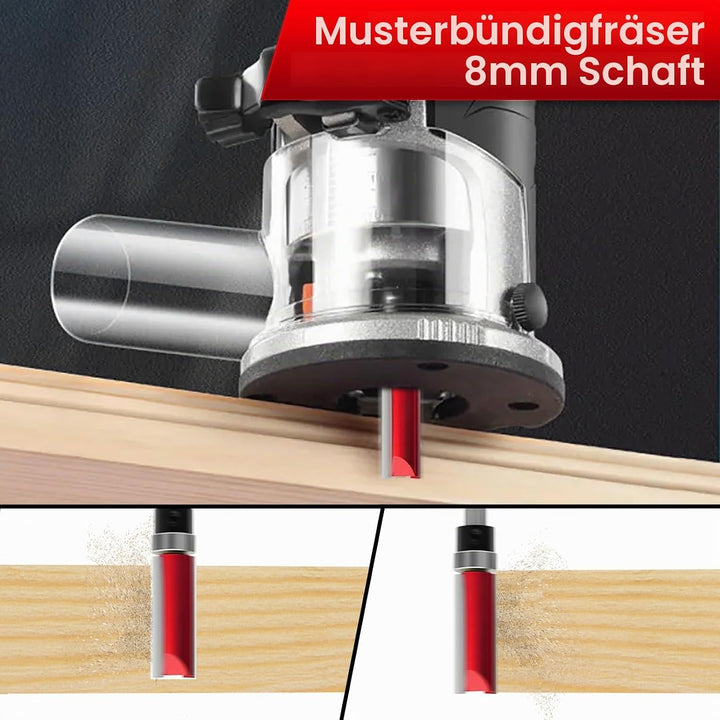 Bündigfräser 10 Stück, Bündigfräser 8mm, Bündigfräser Kugellager Oben, B35 mm Scharnier Bohrschablon