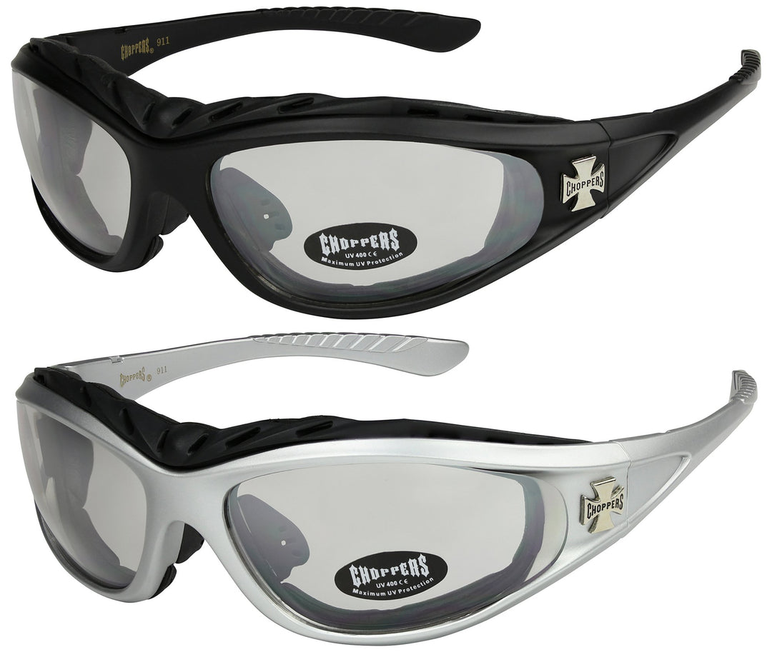 X-CRUZE 2er Pack Choppers 911 Sonnenbrillen Motorradbrille Sportbrille Radbrille mit Polsterung in d