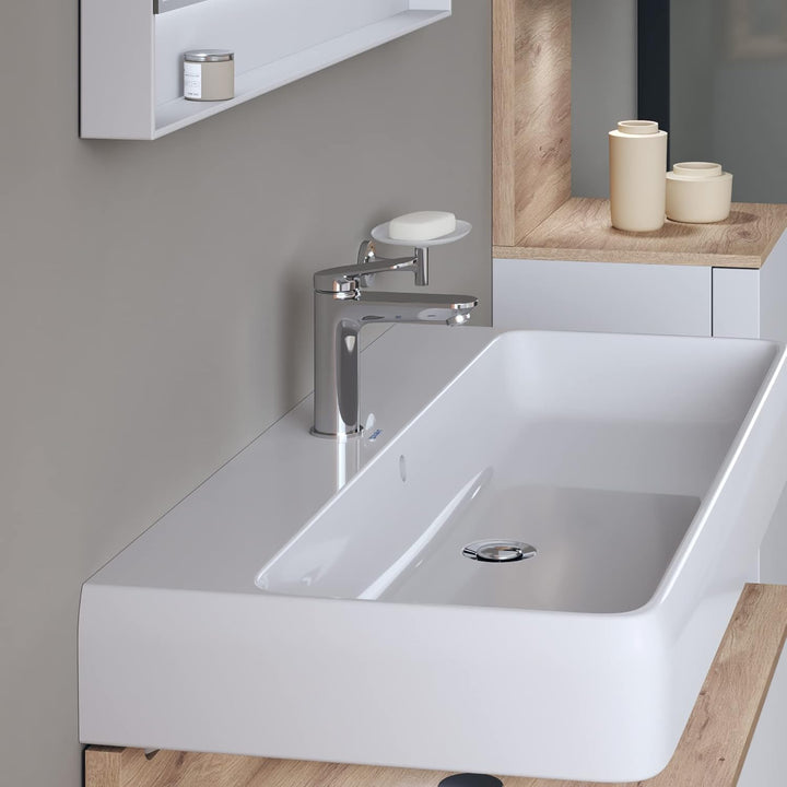 Duravit Wave Waschtischarmatur, Grösse M (Auslauf Höhe 111 mm), Wasserhahn Bad, Armatur Waschbecken,