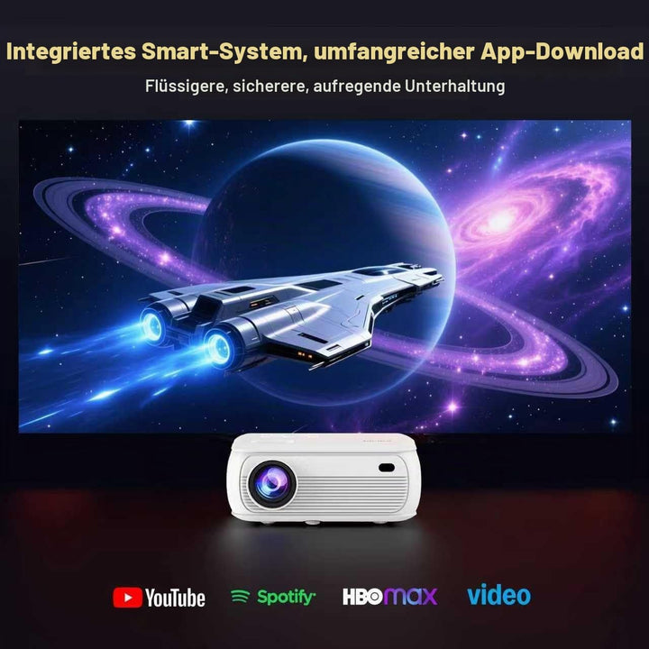 2026Mini Beamer FHD 4K,Lower Noise 450ANSI Tageslichttauglicher projektor|Auto-Keystone,HiFi-Lautspr