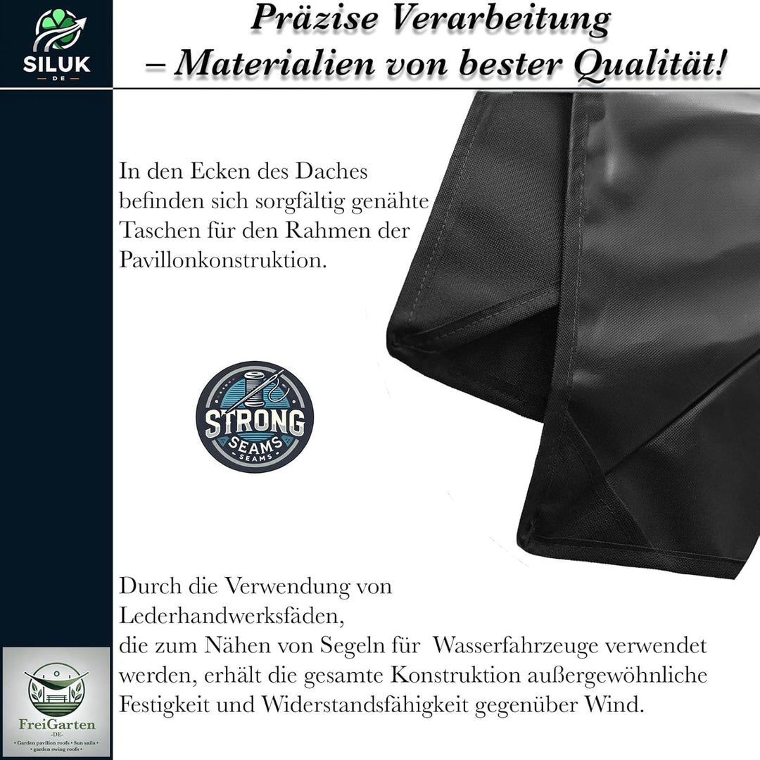 freigarten.de Ersatzdach für Pavillon 3x3 Meter Wasserdicht Material: Panama PCV Soft 370g/m² extra