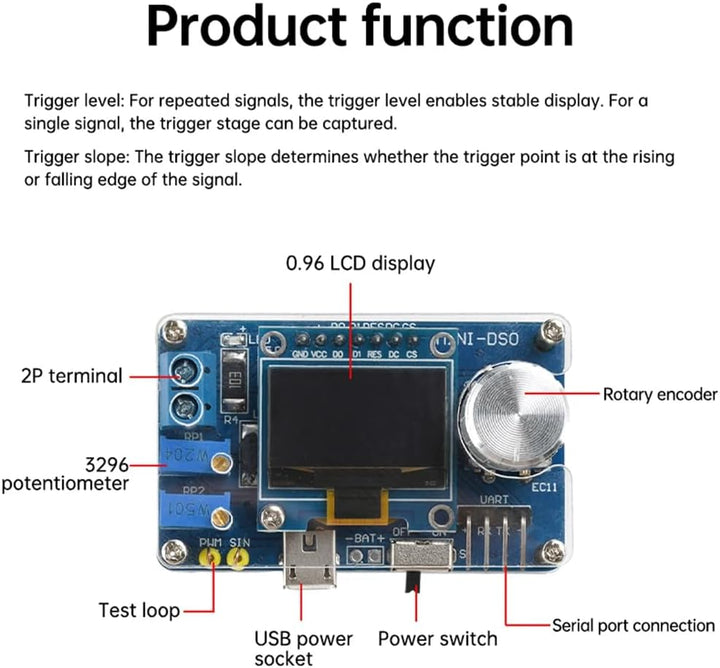 Stc8a8k DIY-Oszilloskop-Kit Mit 0,96-Zoll-LCD-Einkanal-Digitaloszilloskop Mit 30&Nbsp V/10&Nbsp kHz