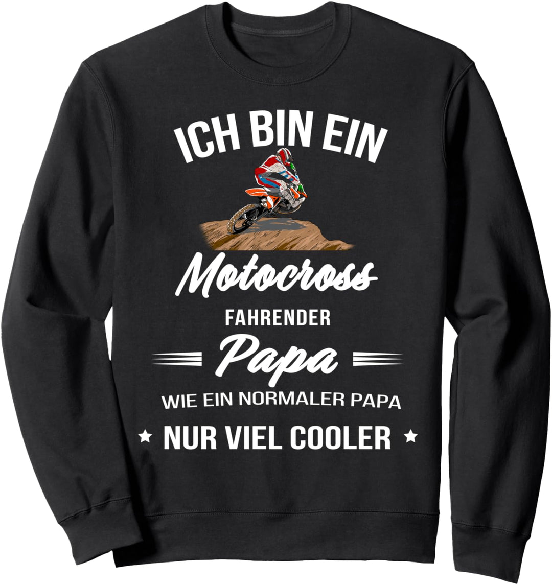Motocross fahrender Papa Lustig Wheelie evolution Bikerstyle Sweatshirt