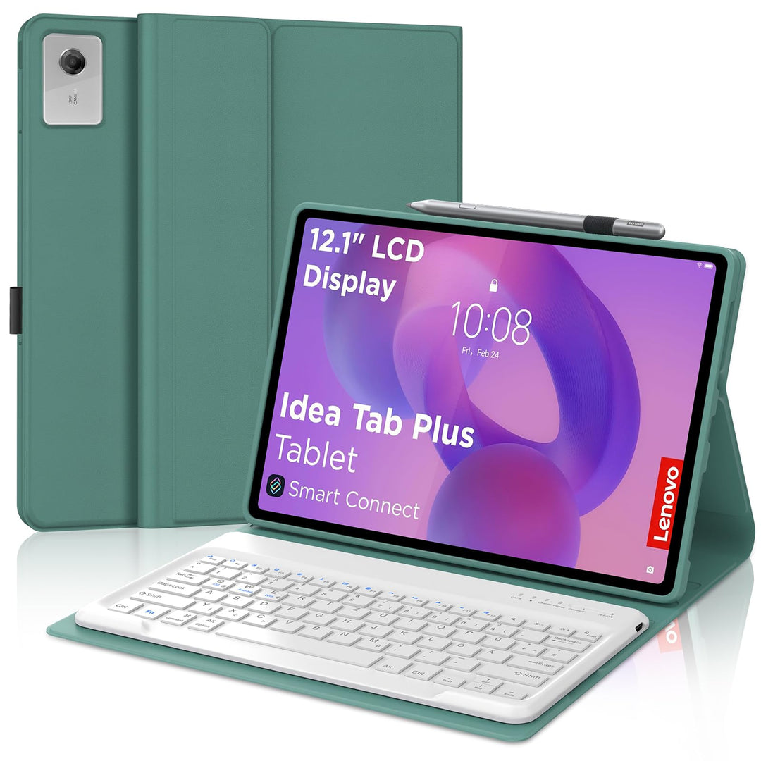 Hülle Tastatur für Lenovo Idea Tab Plus 12.1 Zoll 2025(TB361ZU/TB361FU) | Mit Magnetisch Abnehmbarer