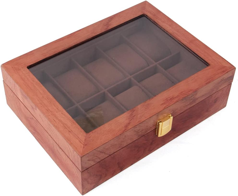 soudesileim 10 uhren aufbewahrungsbox holz, Uhrenbox mit Herausnehmbaren uhrenhalter, watch box mit