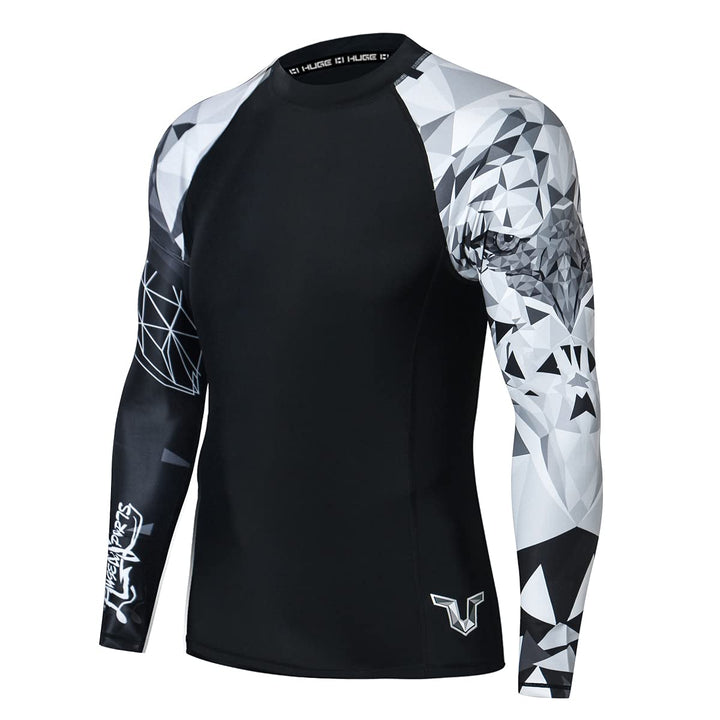 HUGE SPORTS Wildes Tier Rashguard Sonnenschutz Schnelltrocknend Kompression Schwimmshirt S Adler, S