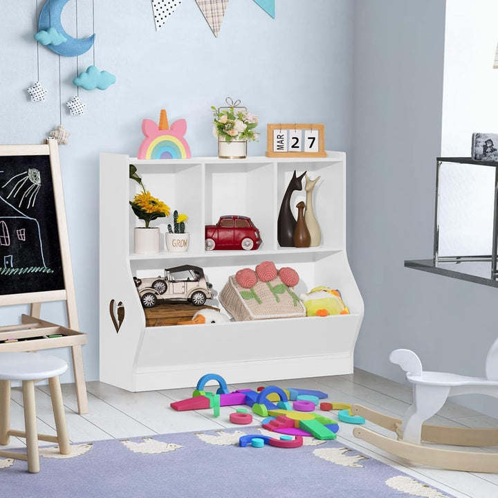 LELELINKY Bücherregal Kinder mit 4 Ablagefächer, 80 x 38 x 77 cm,Weiss | Kinder Bücherregal , Grosse