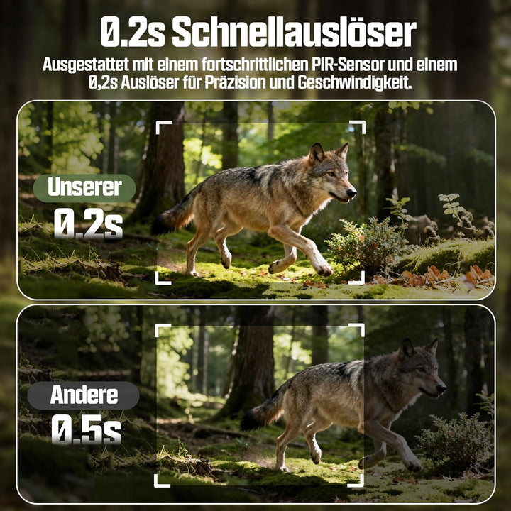 CEYOMUR 4G LTE Wildkamera Solar, 48MP Live Übertragung Wildkamera mit Handyübertragung App, 5200 mAh