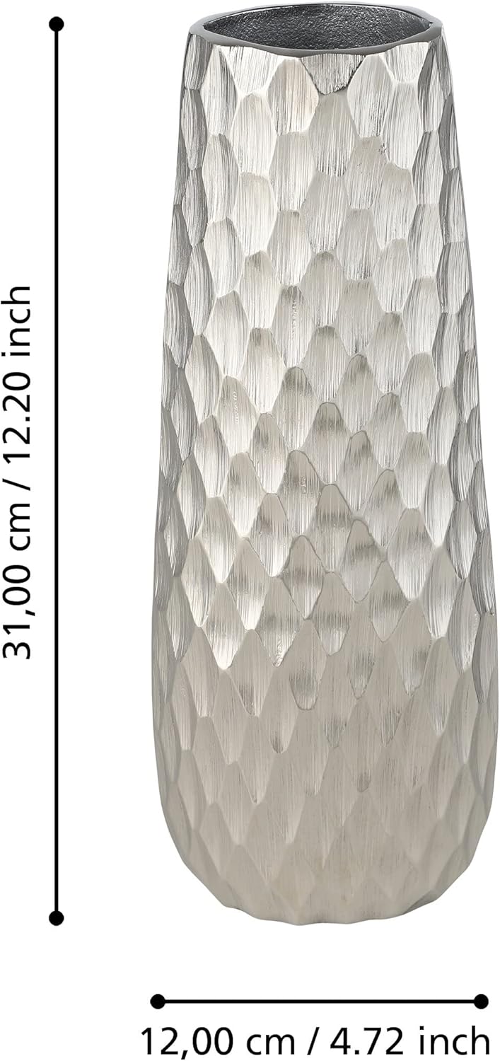 EGLO LIVING Metallvase Nilgaut, Elegante Deko Vase, gehämmerte Dekovase für Wohnzimmer, Blumenvase a