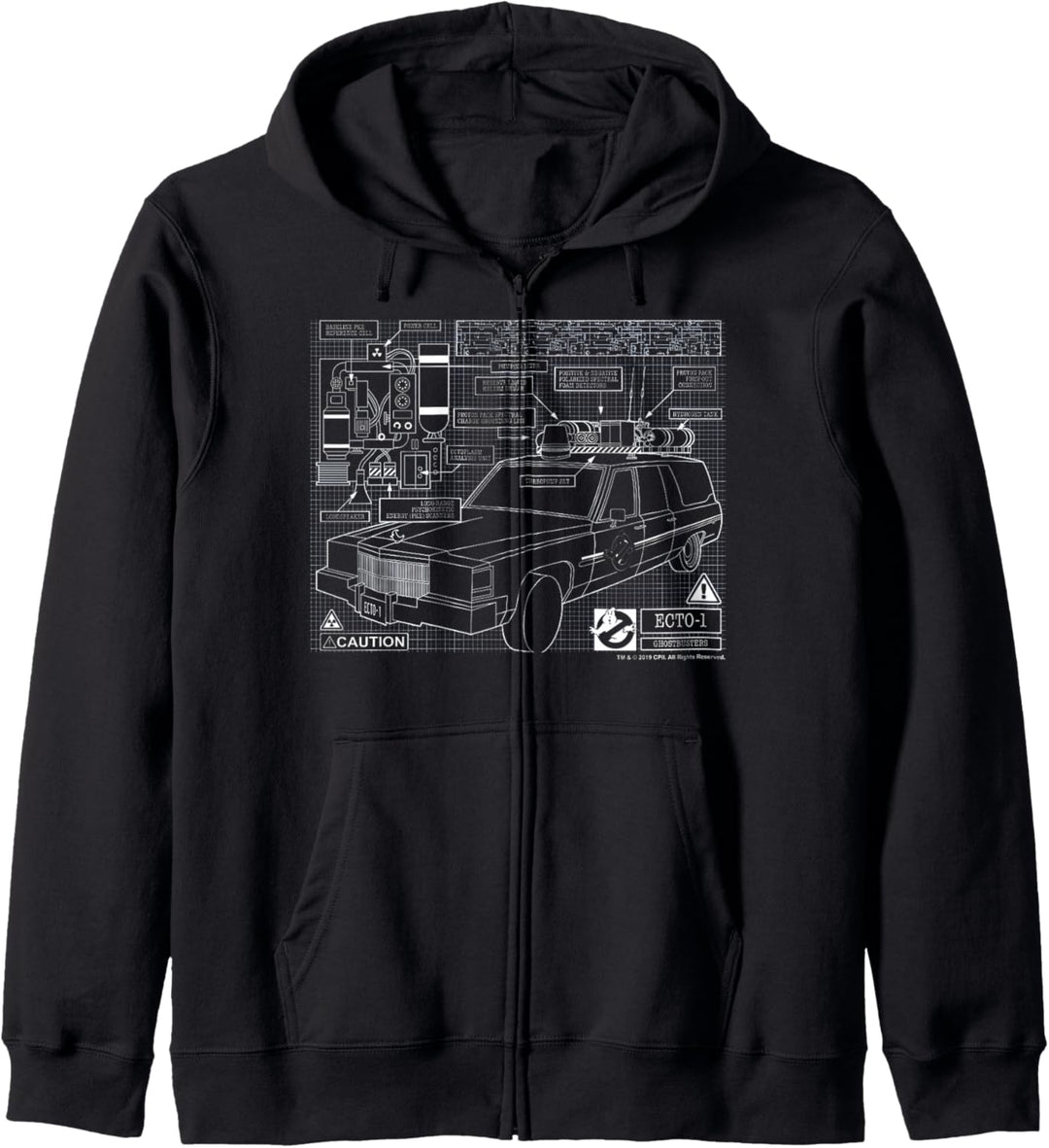Ghostbusters Ecto-1 Schematics Kapuzenjacke