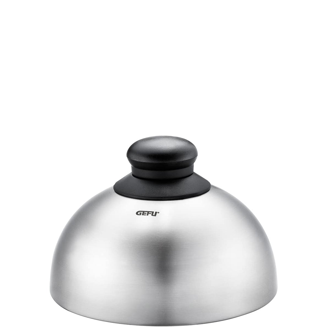 GEFU Burger- und Schmelzglocke BBQ – Edelstahl, Ø 15 cm, ideal zum Schmelzen von Käse, Schongaren un